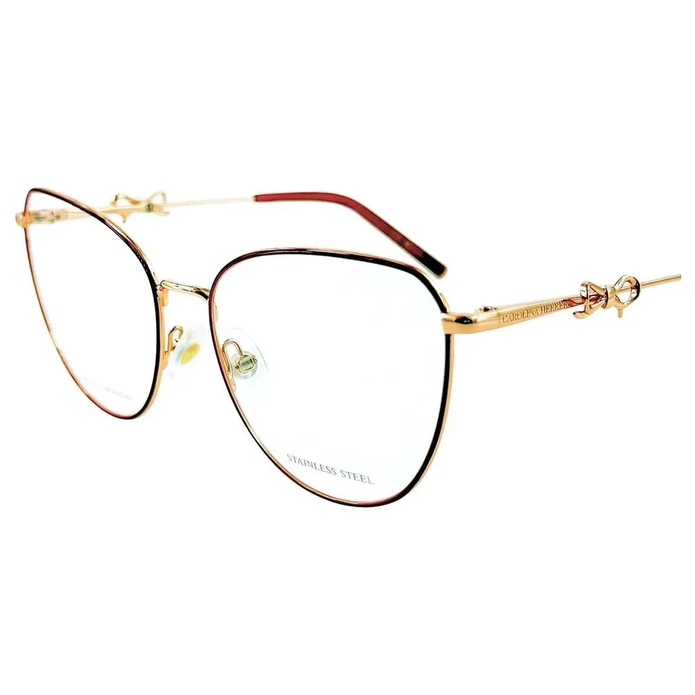 Carolina Herrera HER0220 Womens Metal Eyeglass Frame AU2 Red Gold 56-17 w Case